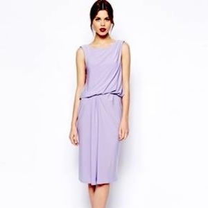 ASOS Lilac Draped Pinched Midi Dress